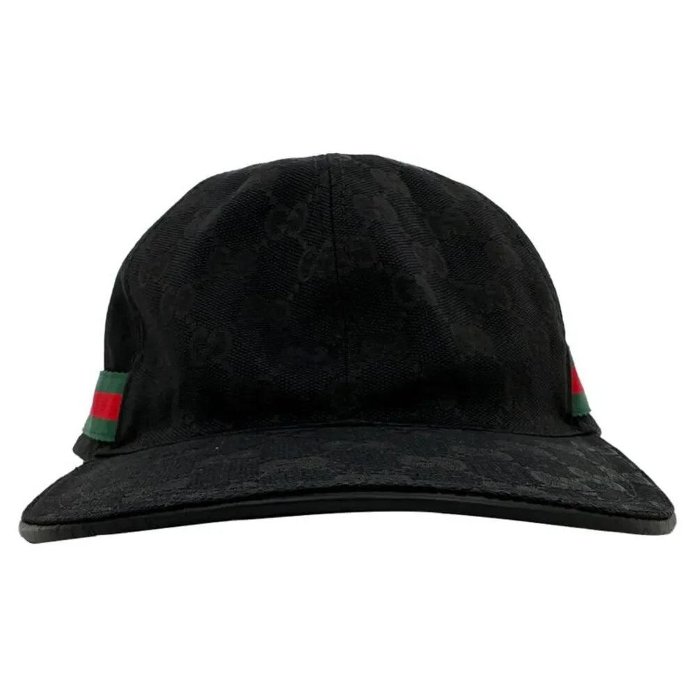 Gucci GG Monogram Web Baseball Cap in Black Canvas